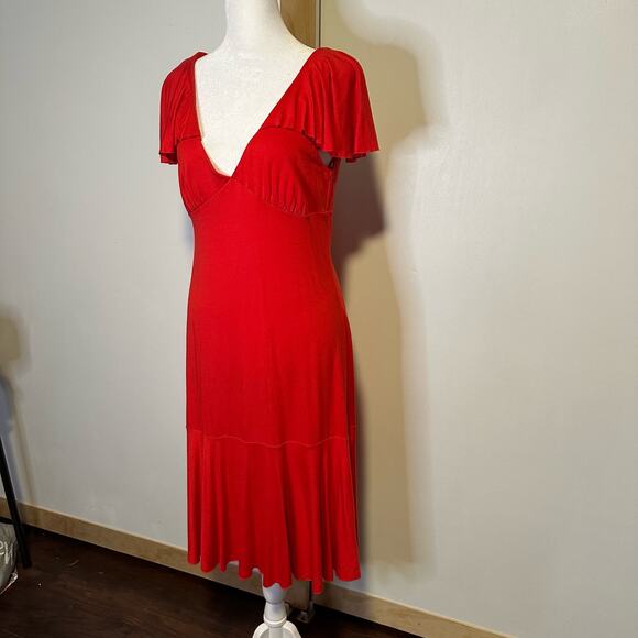 Armani Exchange red low back midi dress size L - Picture 4 of 11